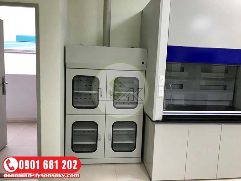 Tủ đựng hóa chất có lọc than hoạt tính phòng thí nghiệm