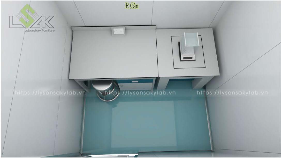 Bàn cân nội thất phòng lab nhà máy sản xuất thuốc thú y - thủy sản UV Việt Nam