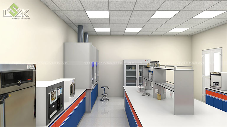 Thiết kế nội thất phòng thí nghiệm hóa lý Công ty Cổ Phần Dầu Khí Đông Phương