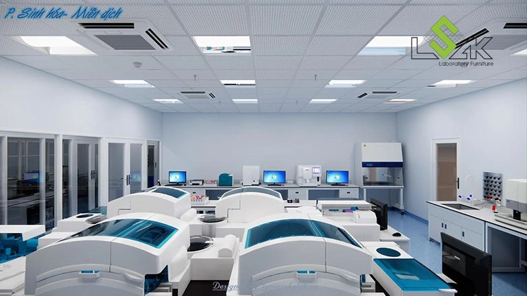 Phòng sinh hóa miễn dịch thiết kế khoa xét nghiệm Bệnh viện Vạn An