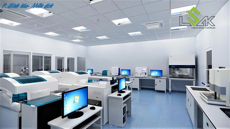 Phòng sinh hóa miễn dịch thiết kế khoa xét nghiệm Bệnh viện Vạn An