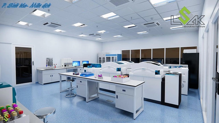 Phòng sinh hóa miễn dịch thiết kế khoa xét nghiệm Bệnh viện Vạn An