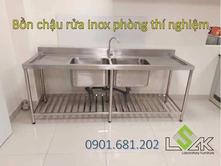 chậu rửa inox phòng lab