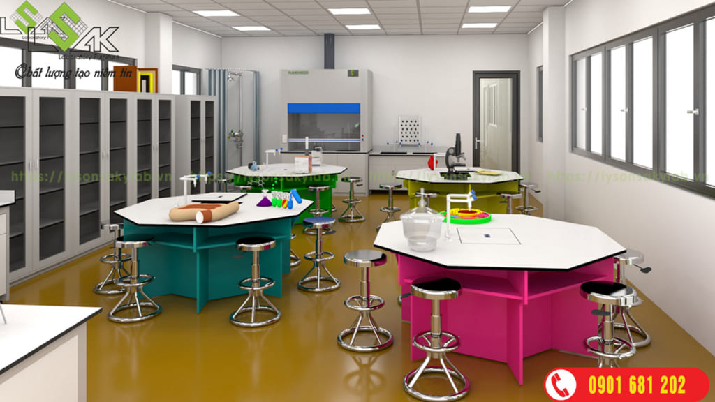 Phòng thí nghiệm với sắc màu tạo nên cảm hứng sáng tạo