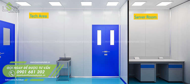 Thiết kế phòng Tech Room, Server Room phòng thí nghiệm Ngân hàng lưu trữ tế bào gốc FSCB - Cryoviva