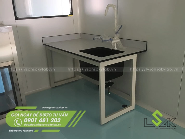 Bàn chậu rửa đơn dài 1,5m khung thép