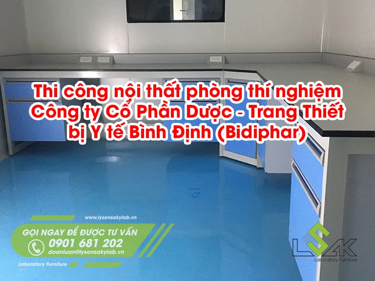 Thi công nội thất phòng thí nghiệm Công ty CP Dược – Trang Thiết bị Y tế Bình Định