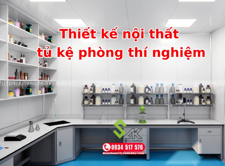 Thiết kế nội thất tủ kệ phòng thí nghiệm