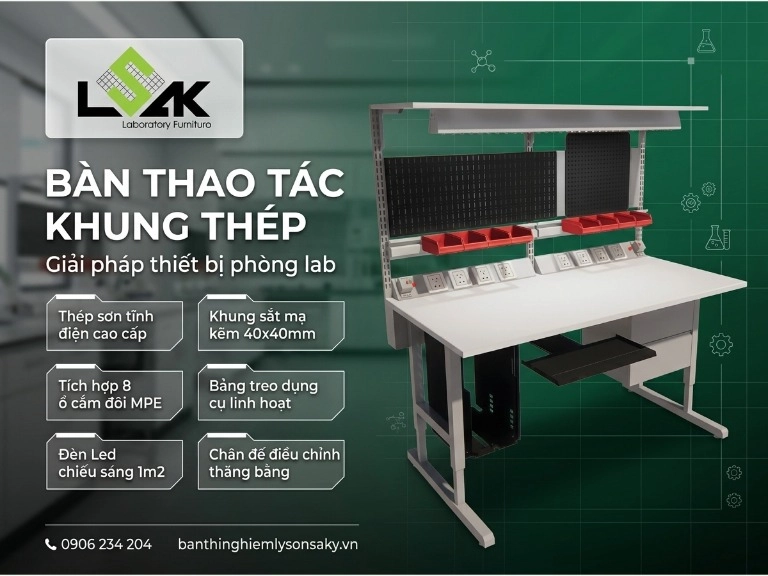 Bàn thao tác khung thép
