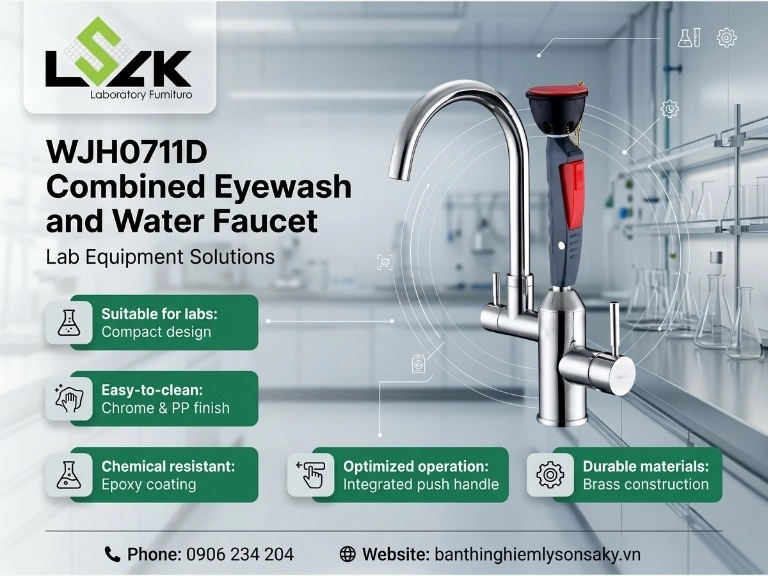 Vòi rửa mắt kết hợp vòi nước WJH0711D