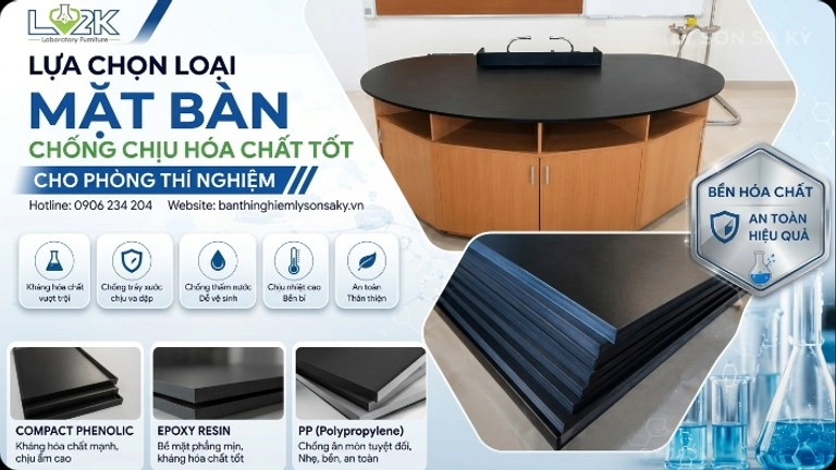 lua chon loai mat ban chong chiu hoa chat nao tot cho phong thi nghiem