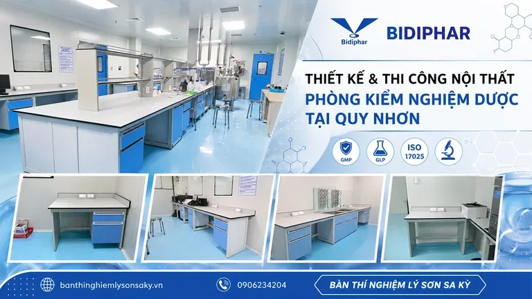 Bidiphar – Thiết kế và thi công nội thất phòng kiểm nghiệm dược tại Quy Nhơn