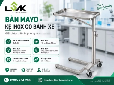 Bàn Mayo - Kệ inox có bánh xe