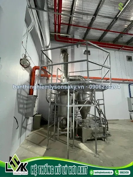 Hệ thống xử lý hơi axit thi công thực tế