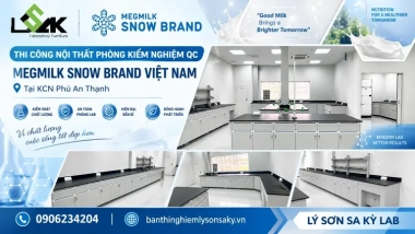 Thi công nội thất phòng kiểm nghiệm QC cho Megmilk Snow Brand Việt Nam tại KCN Phú An Thạnh
