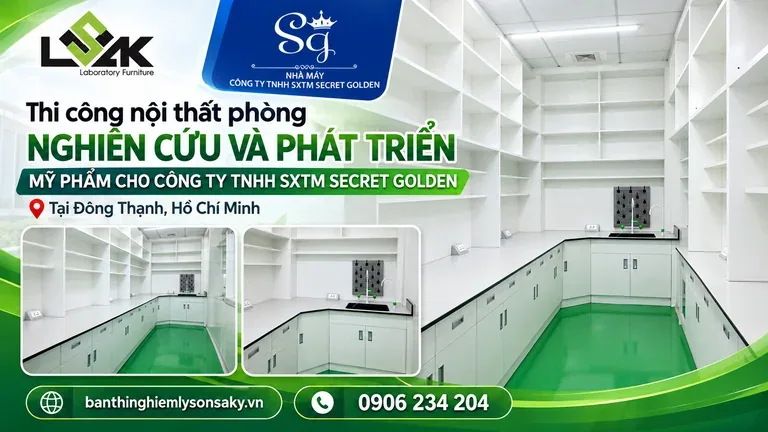 Thi công nội thất phòng nghiên cứu và phát triển mỹ phẩm cho Công ty TNHH SXTM Secret Golden tại Đông Thạnh, Hồ Chí Minh