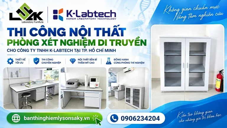 Thi công nội thất phòng xét nghiệm di truyền cho Công ty TNHH K-Labtech tại TP. Hồ Chí Minh