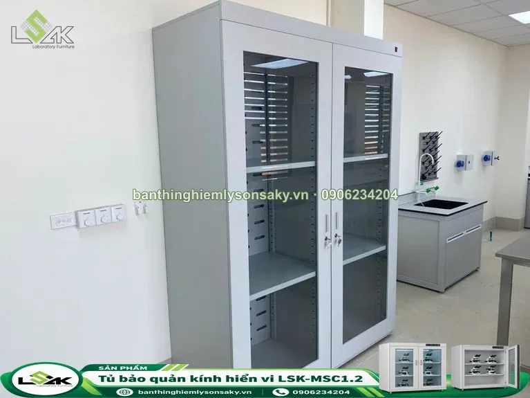 Tủ bảo quản kính hiển vi LSK-MSC1.2 thi công thực tế
