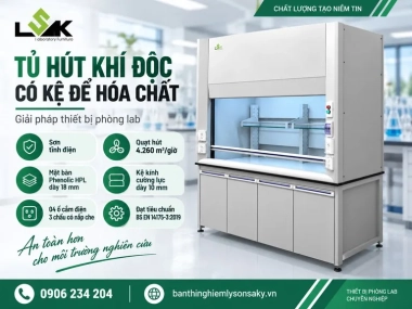 Tủ hút khí độc có kệ để hóa chất